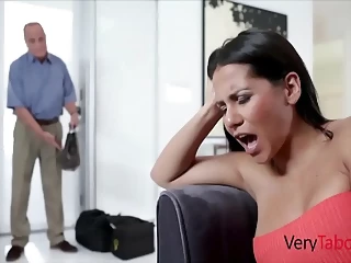 Mom Props Ass Up For Horny Teen Son To Fuck The Latin Maid, Abby Lee Brazil